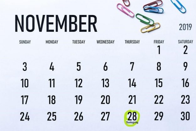 Thanksgiving calendar